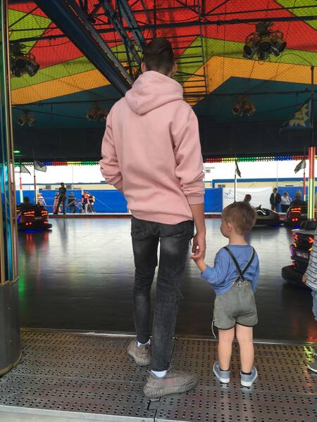 Autoscooter mit Papa