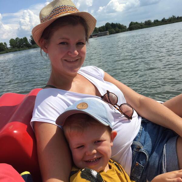 Tretboot mit Mama