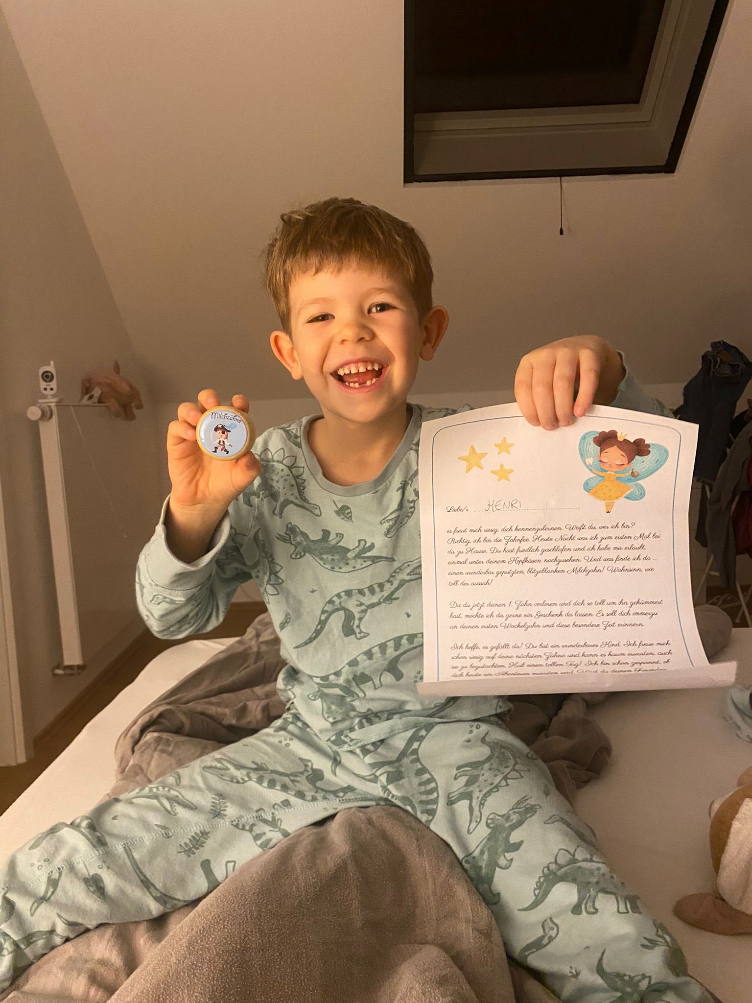 Henri mit Zahnfee-Brief